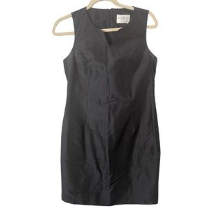 Hugo Buscati Collection Black Silk Shantung‎ Sleeveless Shift Dress
